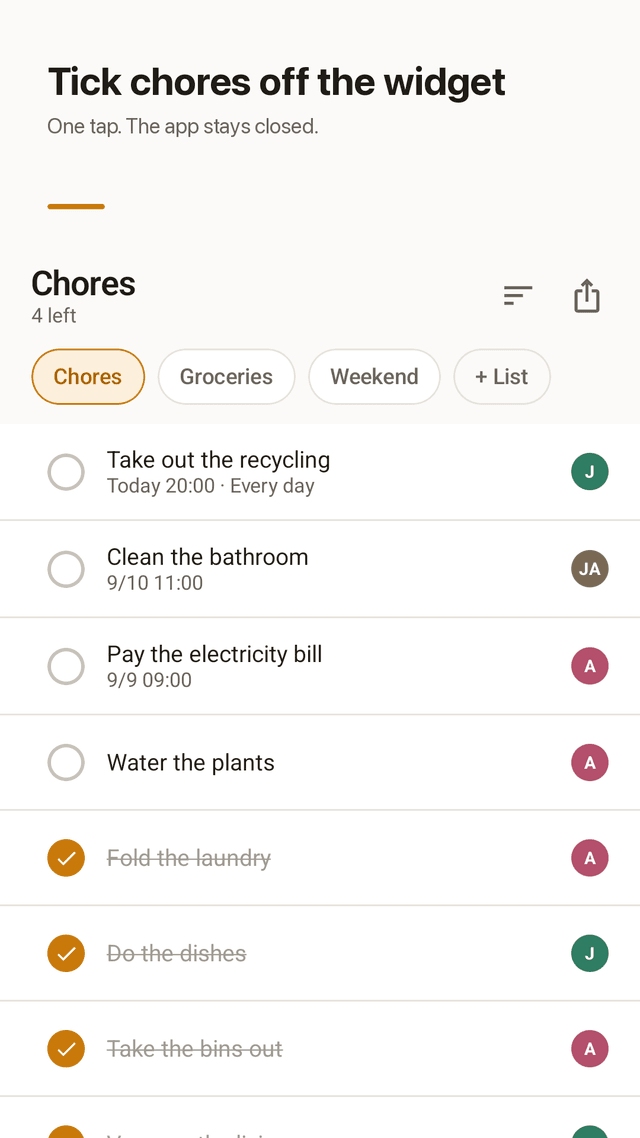 Chorebit screenshot