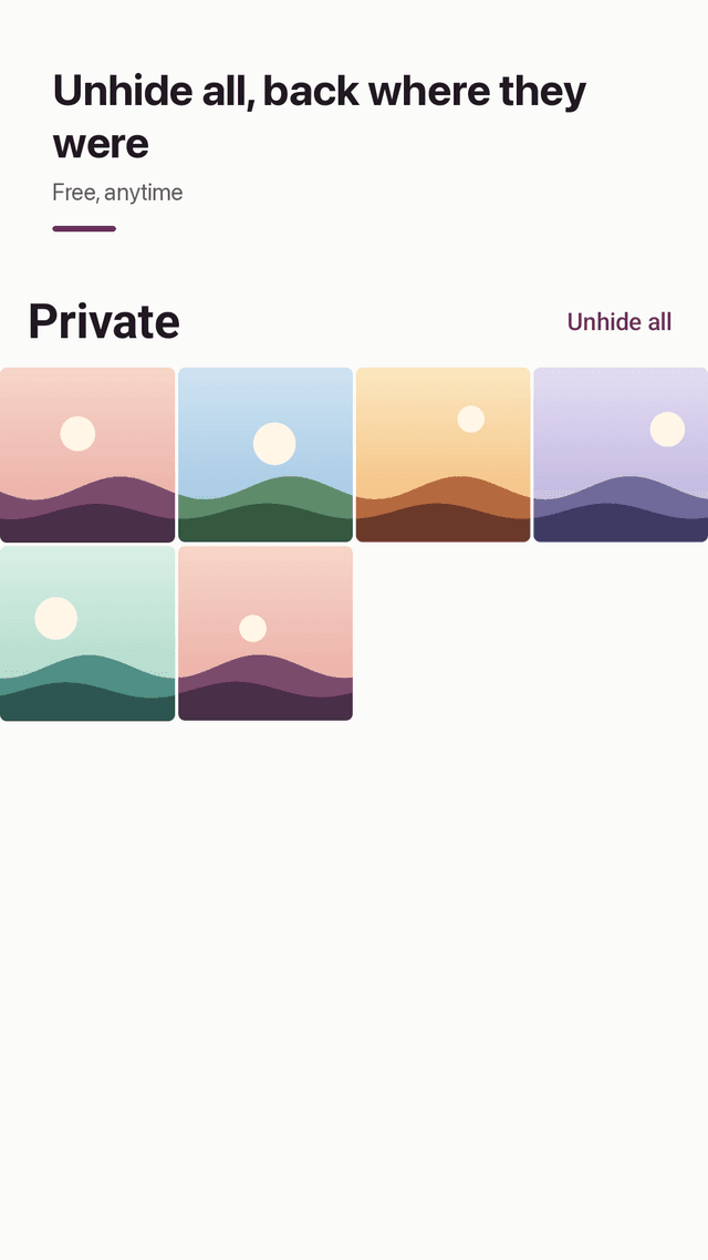Hidefolio screenshot