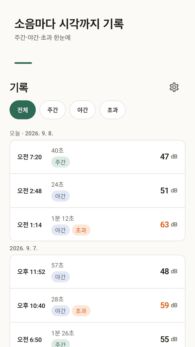 Hushlog screenshot