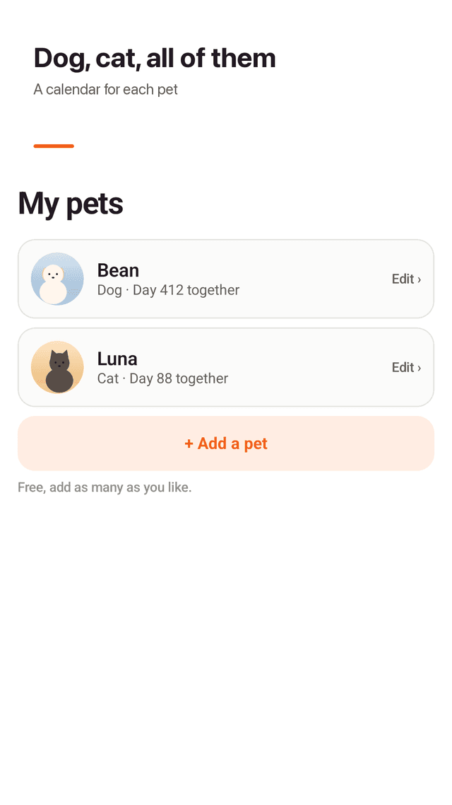 Pawlendar screenshot