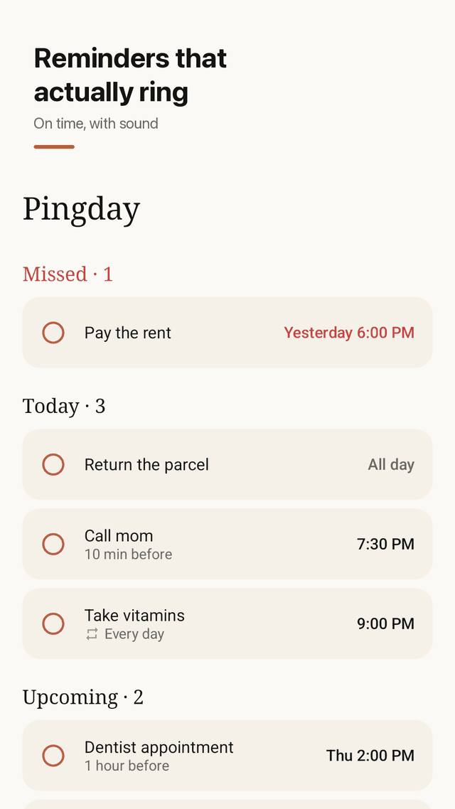 Pingday screenshot