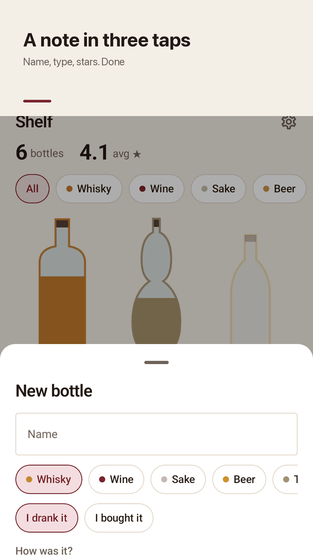Pourshelf screenshot