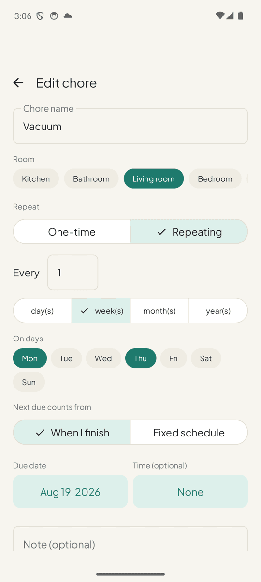 TidyDue screenshot