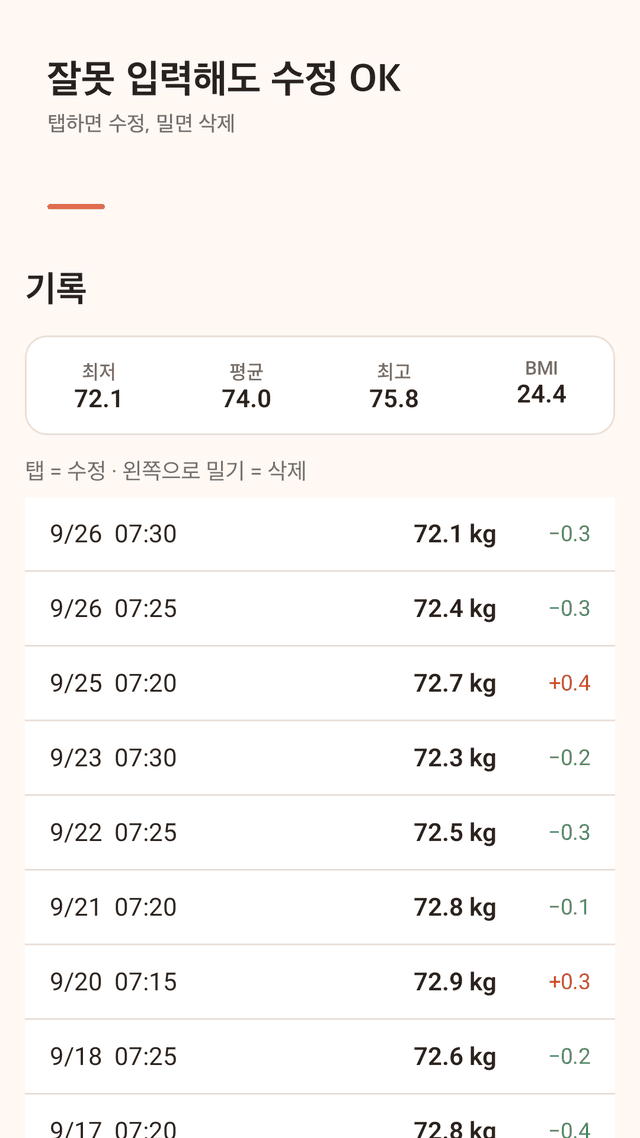 Weighjot screenshot