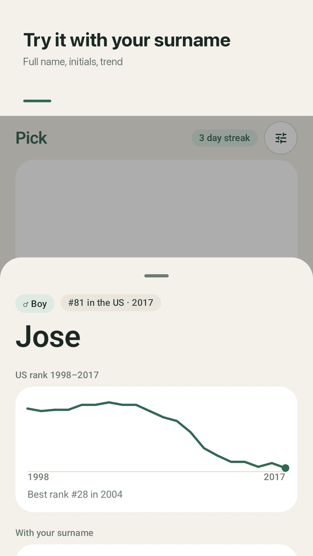 Namepair screenshot
