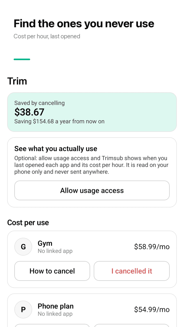 Trimsub screenshot