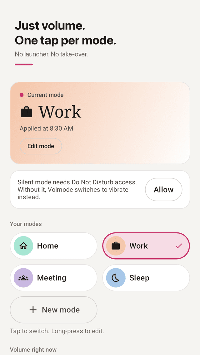 Volmode screenshot