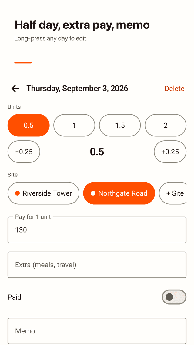 Wagedays screenshot