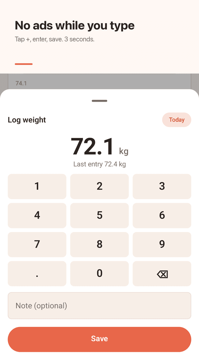 Weighjot screenshot