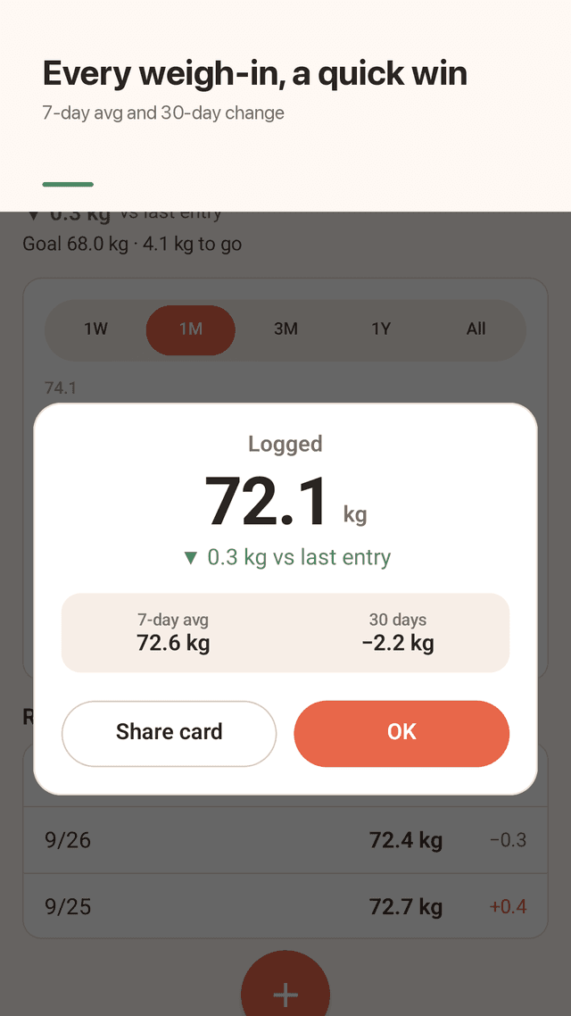Weighjot screenshot